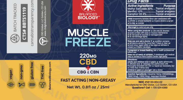 Muscle Freeze Pain Spray Label