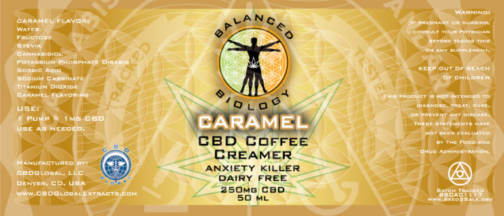 CBD Caramel Coffee Creamer Label
